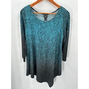 CLARA SUN WOO Asymmetrical Blue Gray Black Tunic // XS